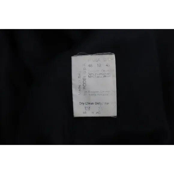 Cinzia Rocca Designer Womens Wool Blend Black Coat US Size 12 Made in Italy
